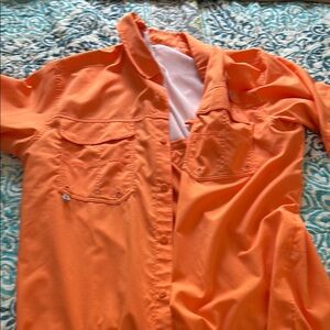 Columbia Orange Casual Button Down Shirt